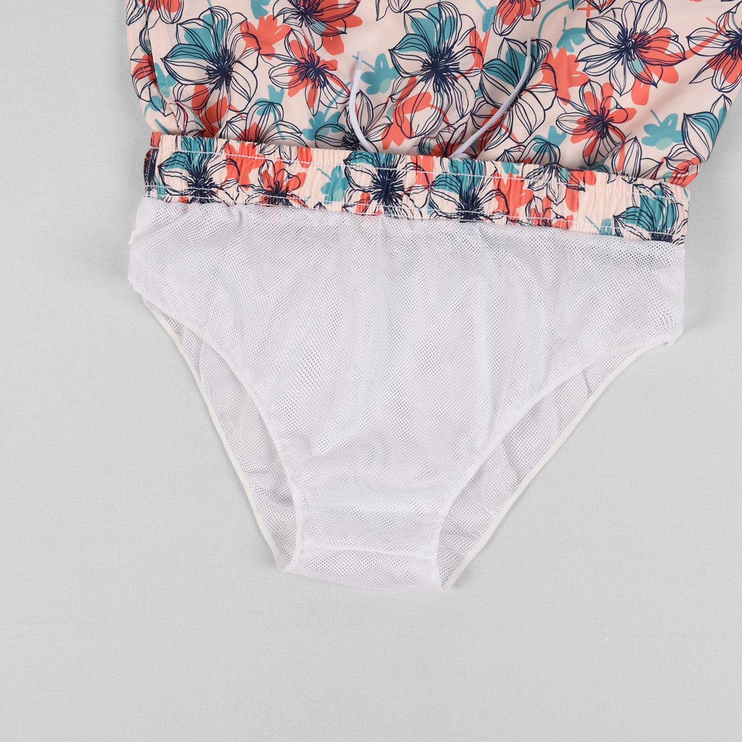 Floral Line Pattern Men's Quick Dry Beach Short Swim Trunk