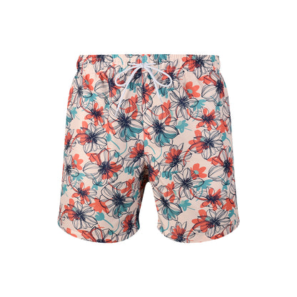 Floral Line Pattern Men's Quick Dry Beach Short Swim Trunk