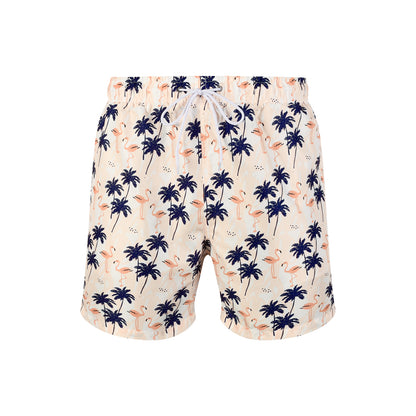 Flamingo & Coconut Men's Quick Dry Beach Shorts Swim Trunks