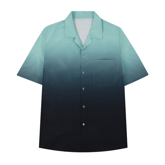 Men's Casual Beach Shirts - Black Green Gradient