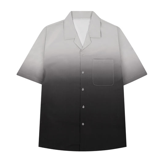 Men's Casual Beach Shirts - Black Gray Gradient