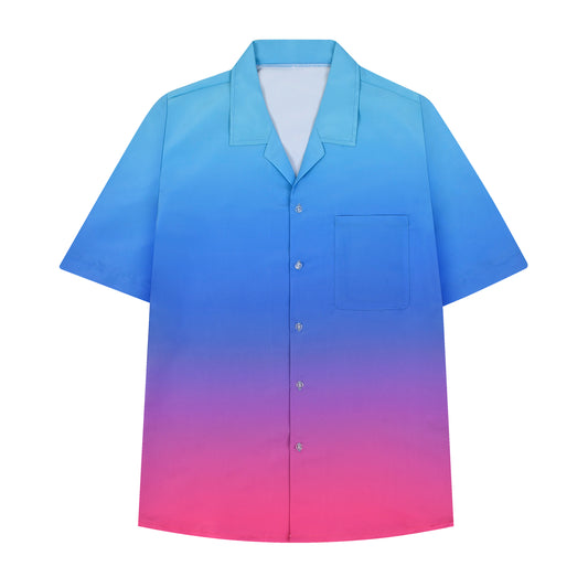 Men's Casual Beach Shirts - Blue Pink Gradient