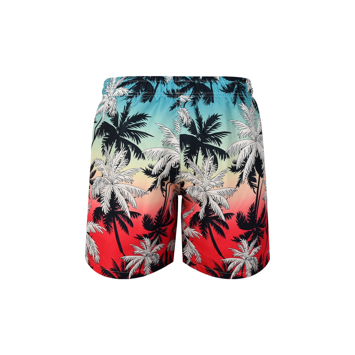 Gradient Men's Quick Dry Casual Beach Shorts Swim Trunks - Black & White Coconut Pattern