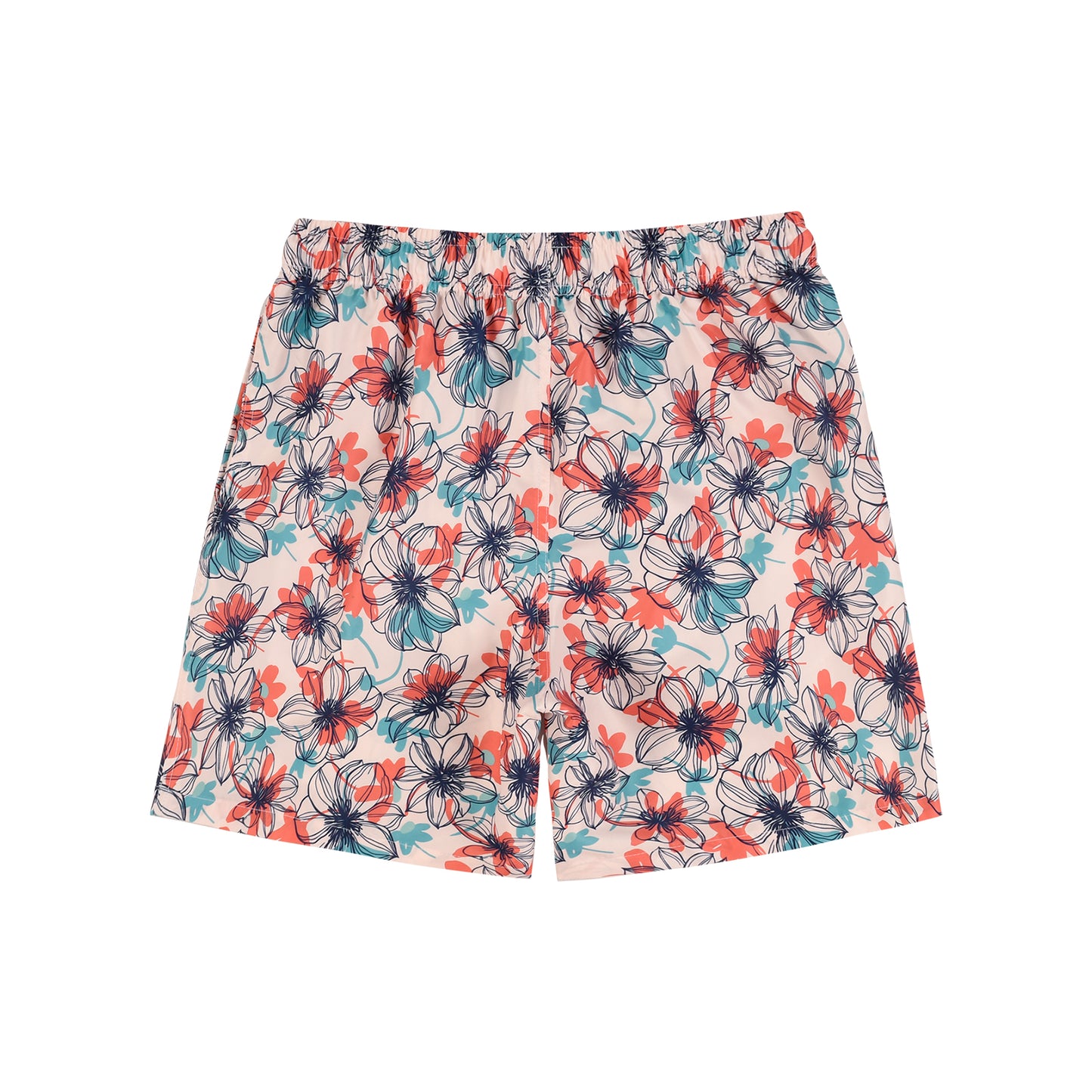 Floral Line Pattern Men's Quick Dry Beach Short Swim Trunk