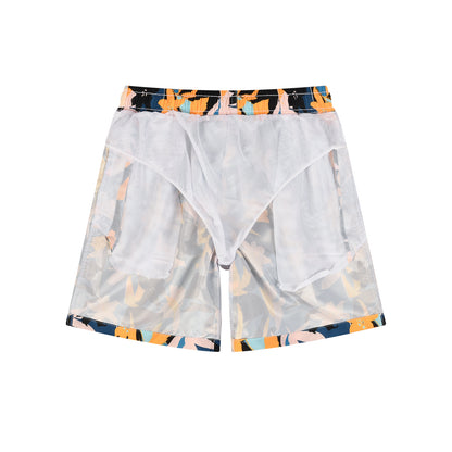 Graffiti Lily Men's Quick Dry Casual Beach Shorts Swim Trunks