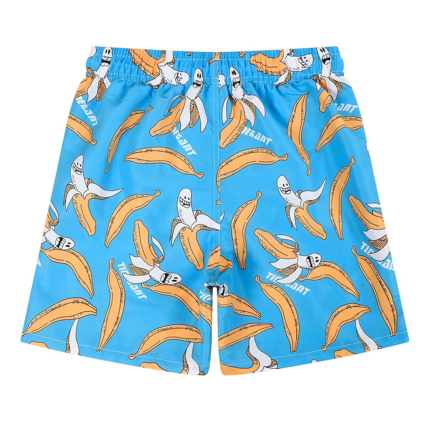 Funny Banana Pattern Men's Quick Dry Beach Shorts Swim Trunks - Blue