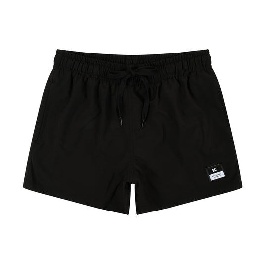 Men's Solid Color Quick Dry Swim Shorts - Black