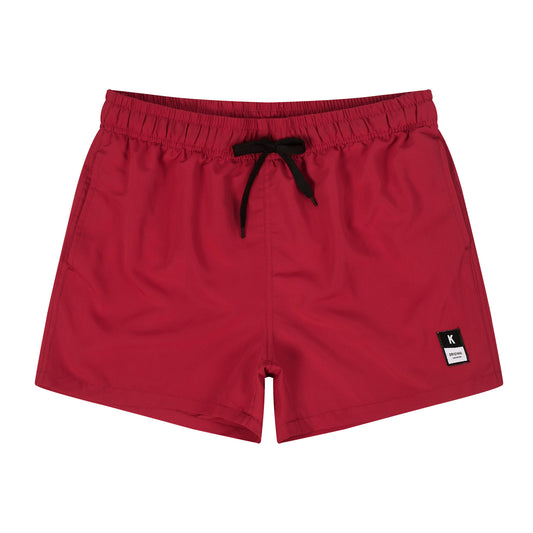 Men's Solid Color Quick Dry Swim Shorts - Red