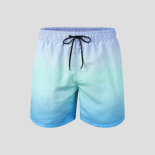 Men's Gradient Swim Trunks Mesh Lined Swim Shorts