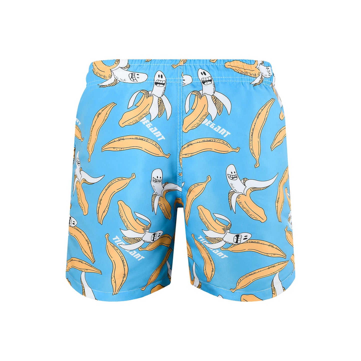 Funny Banana Pattern Men's Quick Dry Beach Shorts Swim Trunks - Blue