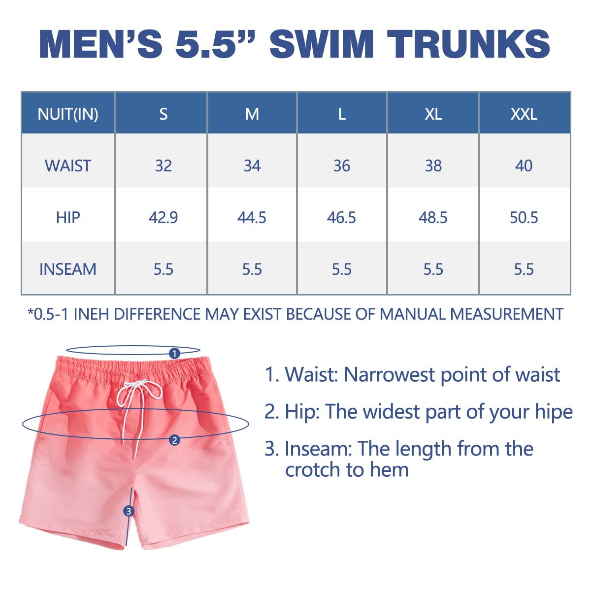Men's Swim Trunks, Swim Shorts With Liners