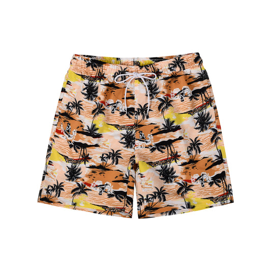 Coconut & Beach Quick Dry Men's Beach Swim Trunks