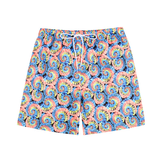 Colorful Swirl Pattern Quick Dry Men's Beach Shorts Swim Trunks