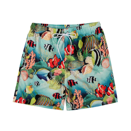 'Sea World' Men's Quick Dry Beach Shorts Swim Trunks