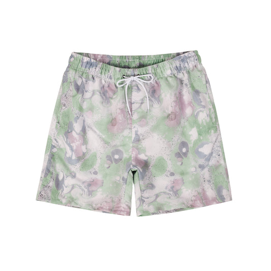 Tie Dye Series Quick Dry Men's Beach Shorts Swim Trunks - Green