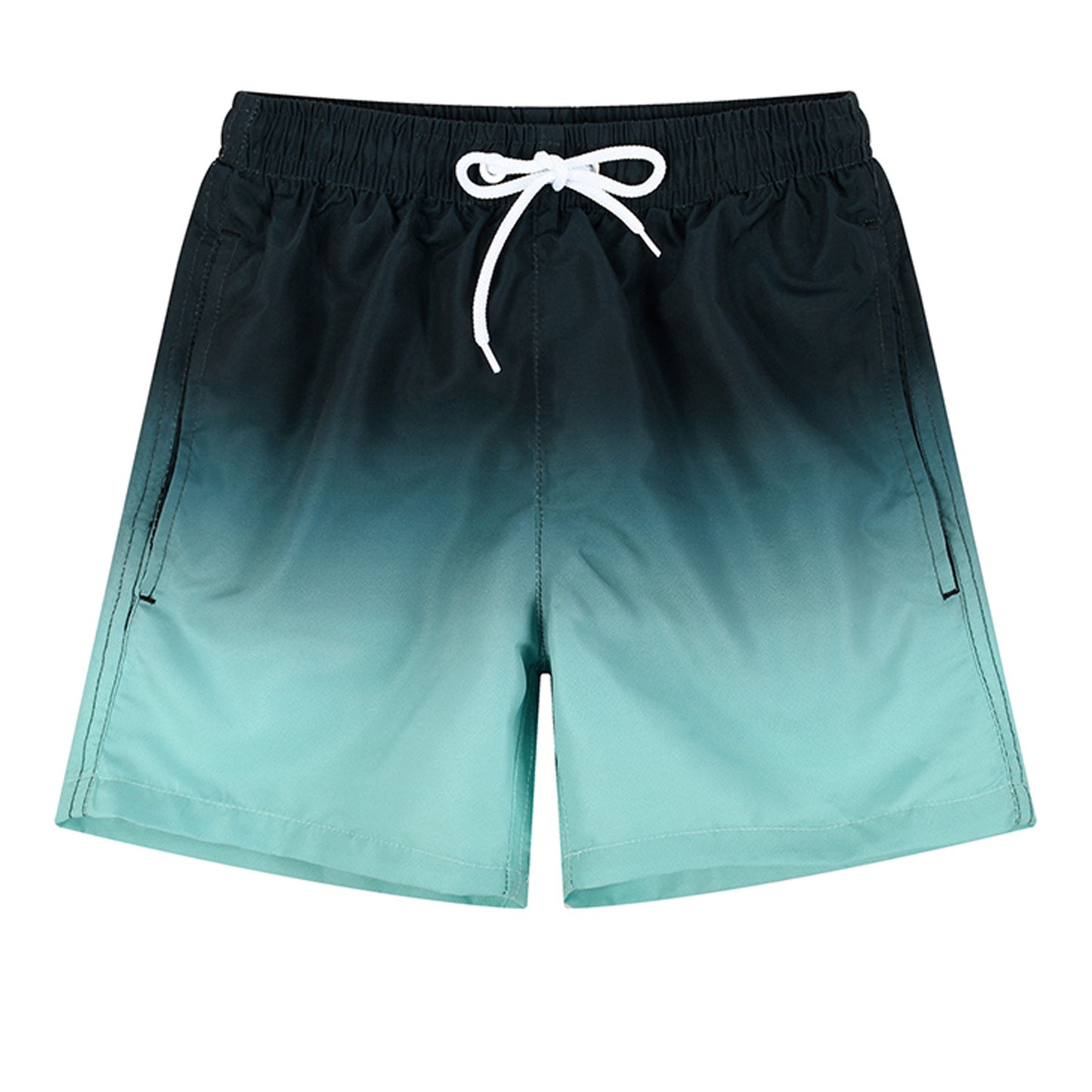 Men's Casual 2-Piece Set - Beach Shirts & Shorts - Black Green Gradient